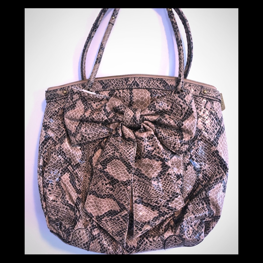 Large Jessica Simpson Python Leather Tote